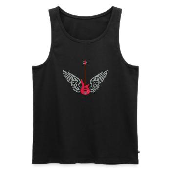 bass_guitar_072011_b_3c - Men's Premium Organic Tank Top - black - Front - Michal (187cm)