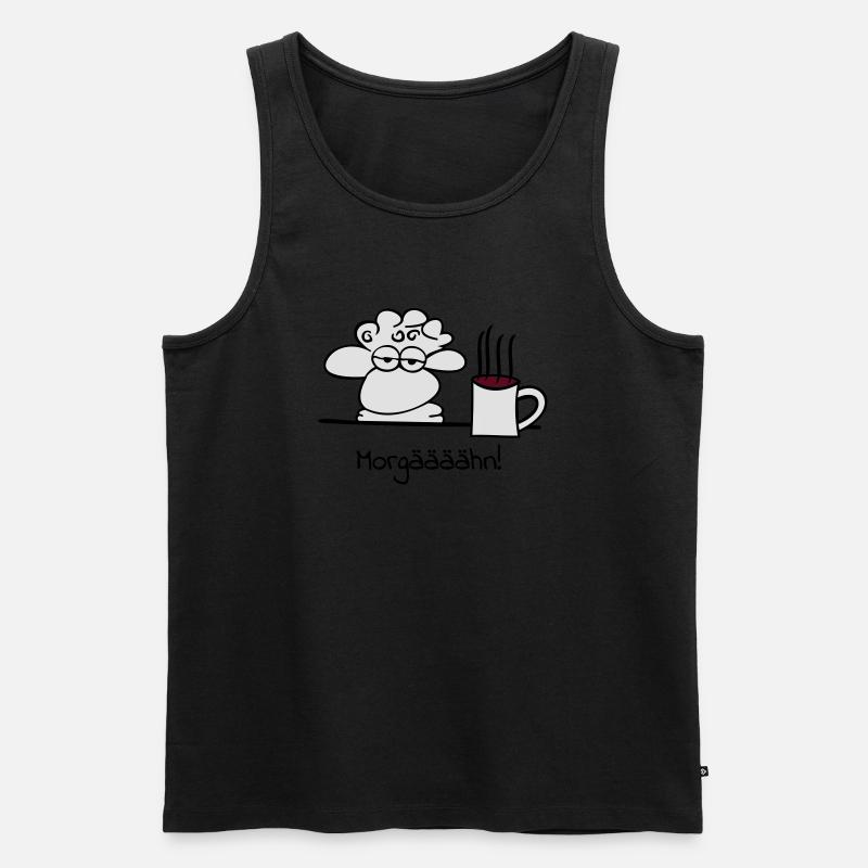 müdes Schaf - Männer Premium Bio Tank Top - Schwarz