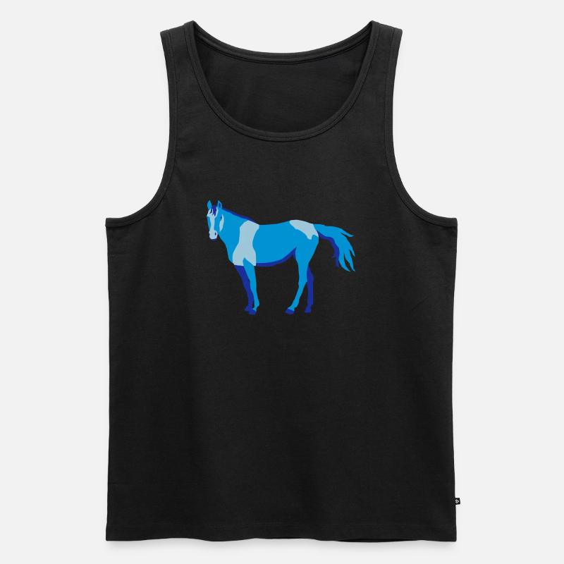 Pferde, horse - Männer Premium Bio Tank Top - Schwarz