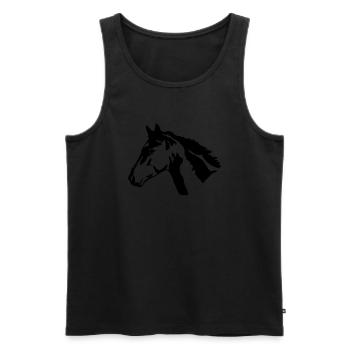 Pferdekopf - Männer Premium Bio Tank Top - Schwarz - Vorne - Michal (187cm)