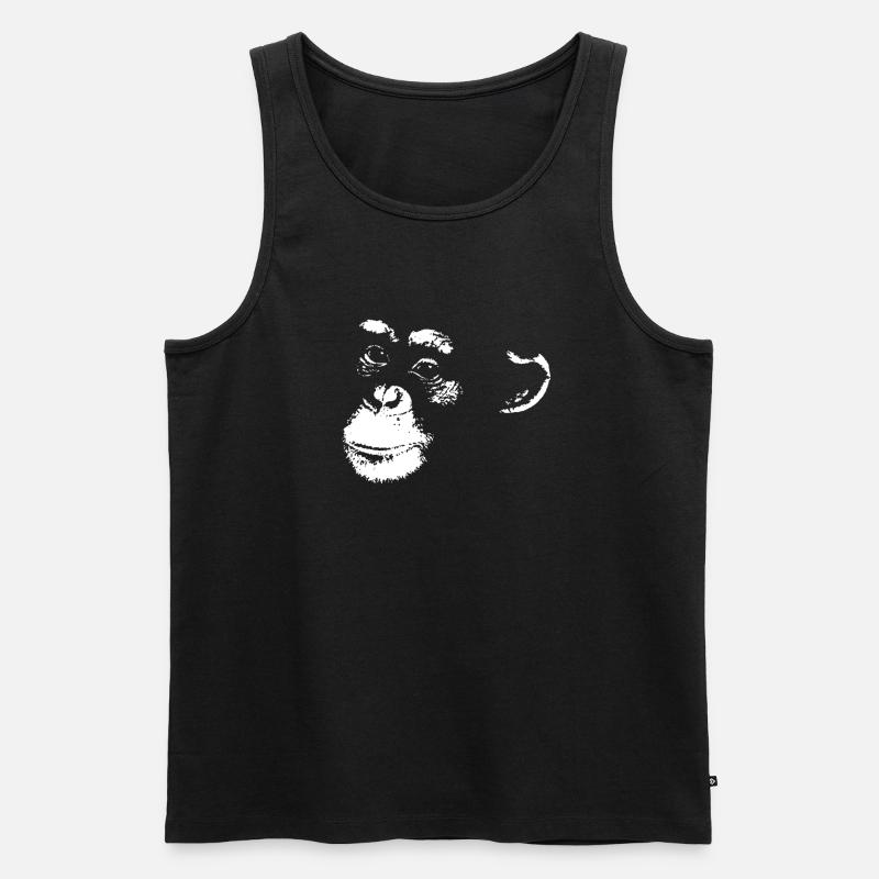 Schimpanse - Chimp - Chimpanzee - Männer Premium Bio Tank Top - Schwarz