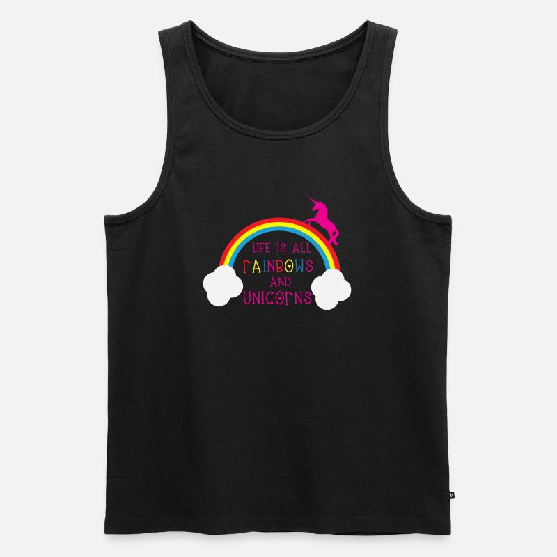 Rainbows & Unicorns - Männer Premium Bio Tank Top - Schwarz