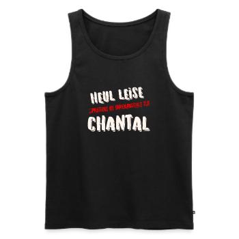 HEUL LEISE CHANTAL - Männer Premium Bio Tank Top - Schwarz - Vorne - AI Model Male 178 light (178cm)