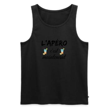 L'apéro c'est maintenant - Débardeur bio Premium Homme - noir - Devant - Michal (187cm)