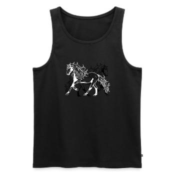 Himmlisch Fantasy Pferd Pferde Pony Reiter Hengst - Männer Premium Bio Tank Top - Schwarz - Vorne - Michal (187cm)
