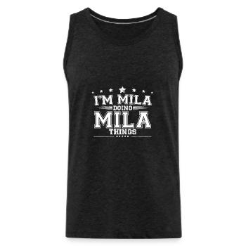 Mila - Männer Premium Bio Tank Top - Anthrazit - Vorne - Alexander (188cm)