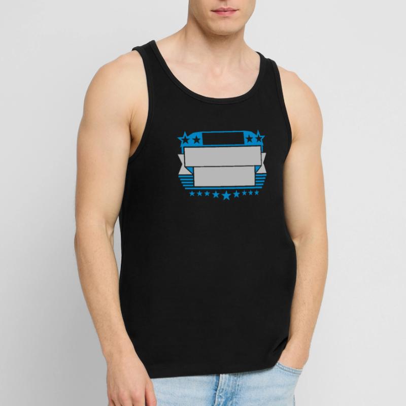 Insert Text Frame Shield Men's Premium Organic Tank Top