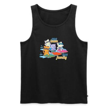 équipe famille chat surf chef mère - Débardeur bio Premium Homme - noir - Devant - AI Model Male 178 light (178cm)