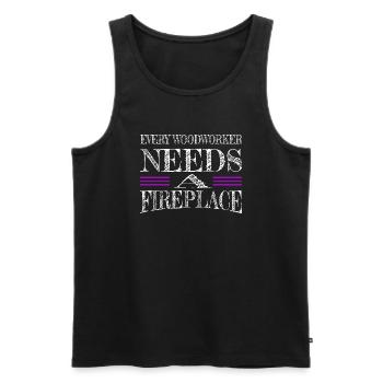 funny carpenter quotes best forest work - Men's Premium Organic Tank Top - black - Front - Michal (187cm)