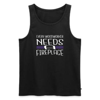 idée cadeau charpentier fille tshirts - Débardeur bio Premium Homme - noir - Devant - AI Model Male 178 light (178cm)