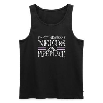 geek the carpenters funny chainsaw carpenter humor - Men's Premium Organic Tank Top - black - Front - AI Model Male 178 light (178cm)