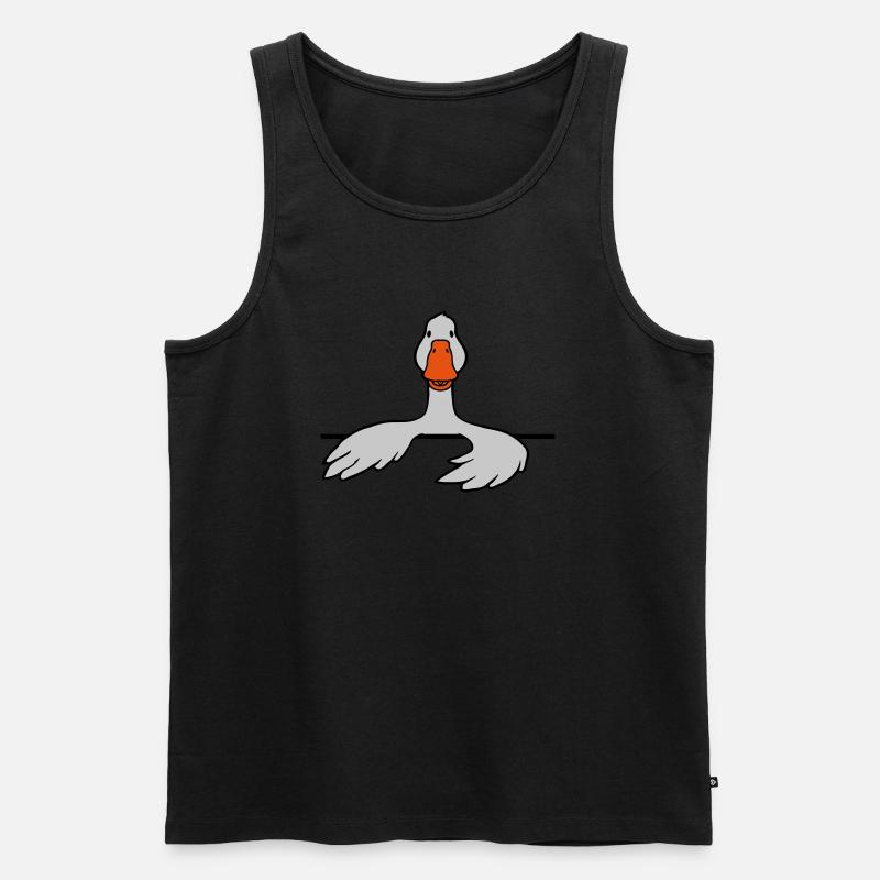 Hinter Mauer Gans Comic - Männer Premium Bio Tank Top - Schwarz