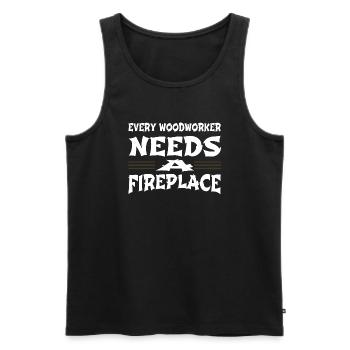 birthday carpenter work tshirts chainsaw carpenter - Männer Premium Bio Tank Top - Schwarz - Vorne - Michal (187cm)