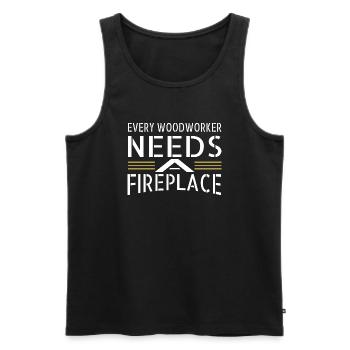 carpenter plumber chainsaw forest work woodcutter - Men's Premium Organic Tank Top - black - Front - Michal (187cm)