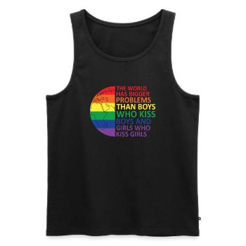 LGBTQ Nonbinary Coloré Rainbow Flag LGBTQ + Pride - Débardeur bio Premium Homme - noir - Devant - AI Model Male 178 light (178cm)