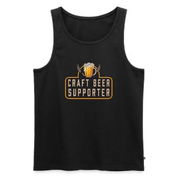 Drôle de bière Buveur de bière Buveur de bière Brasseur Motif - Débardeur bio Premium Homme - noir - Devant - AI Model Male 178 light (178cm)