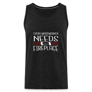 lumber blogger wood - Männer Premium Bio Tank Top - Anthrazit - Vorne - Alexander (188cm)