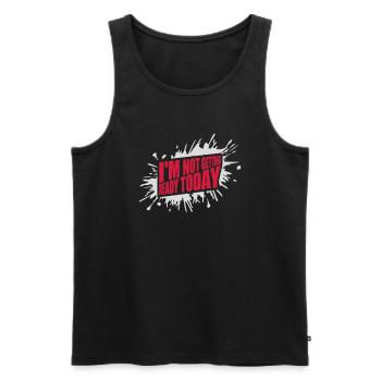 not getting ready today - Männer Premium Bio Tank Top - Schwarz - Vorne - AI Model Male 178 light (178cm)