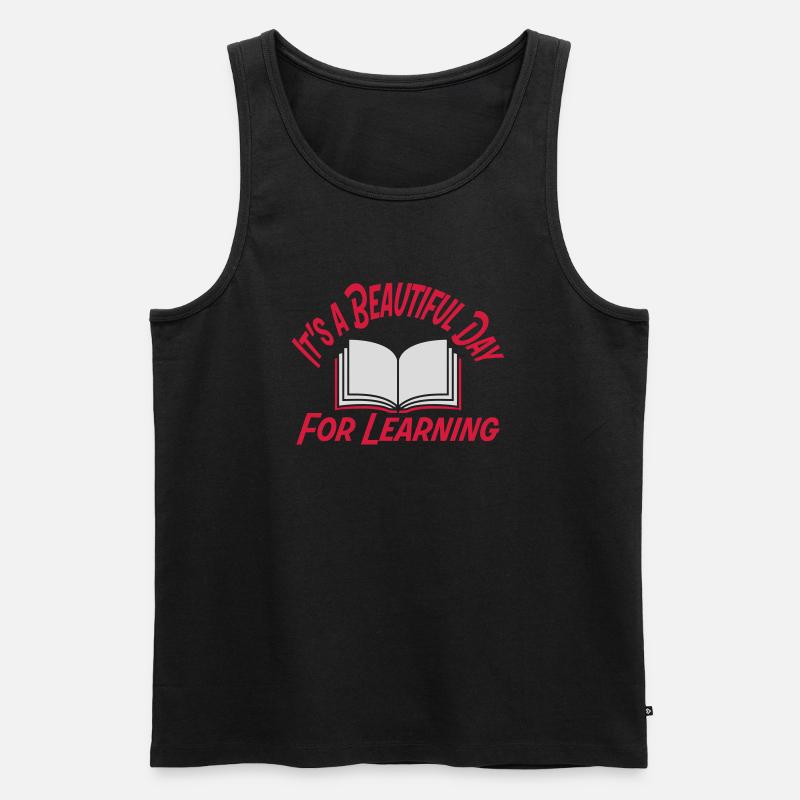 beautiful day for learning - Männer Premium Bio Tank Top - Schwarz