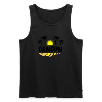 Cancun - Männer Premium Bio Tank Top - Schwarz - Vorne - AI Model Male 178 light (178cm)