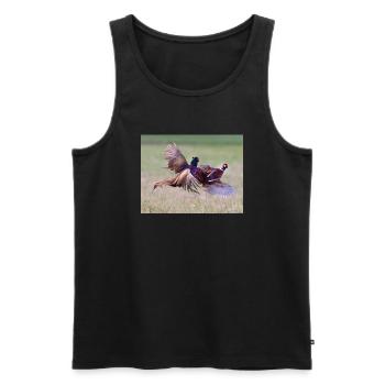 Kämpfende Fasane - Männer Premium Bio Tank Top - Schwarz - Vorne - AI Model Male 178 light (178cm)