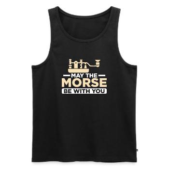 May The Morse Be With You Operator Amateur Radio - Männer Premium Bio Tank Top - Schwarz - Vorne - Michal (187cm)