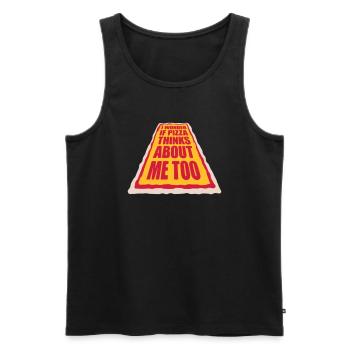 pizza thinks about me - Männer Premium Bio Tank Top - Schwarz - Vorne - AI Model Male 178 light (178cm)