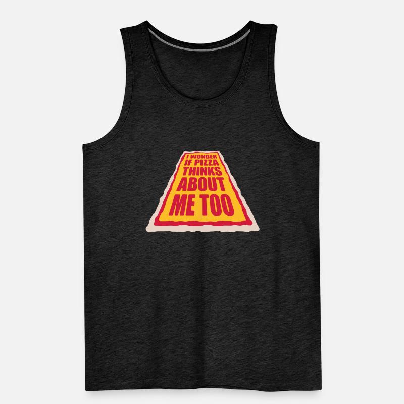 pizza thinks about me Men's Premium Organic Tank Top