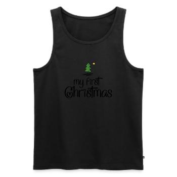 My first Christmas - Männer Premium Bio Tank Top - Schwarz - Vorne - AI Model Male 178 light (178cm)