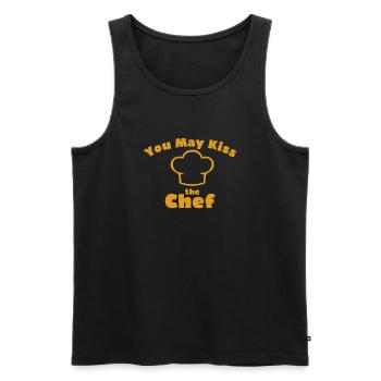 YOU MAY KISS THE CHEF - Men's Premium Organic Tank Top - black - Front - Michal (187cm)