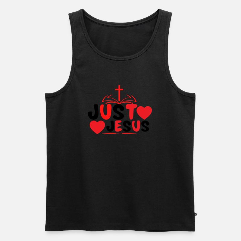 Just Jesus - Männer Premium Bio Tank Top - Schwarz