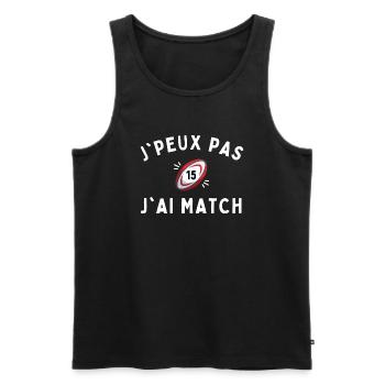 humour rugby cadeau homme je peux pas - Débardeur bio Premium Homme - noir - Devant - Michal (187cm)