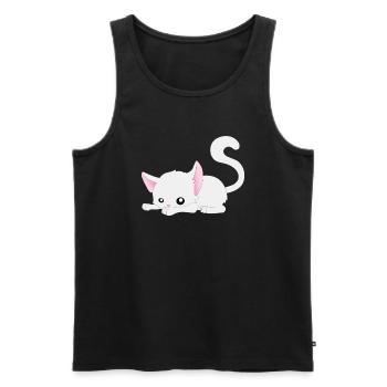 Katze Comic - Männer Premium Bio Tank Top - Schwarz - Vorne - AI Model Male 178 light (178cm)