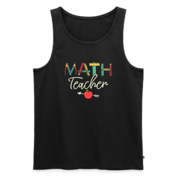 Math Teacher Student School Education - Men's Premium Organic Tank Top - black - Front - AI Model Male 178 light (178cm)