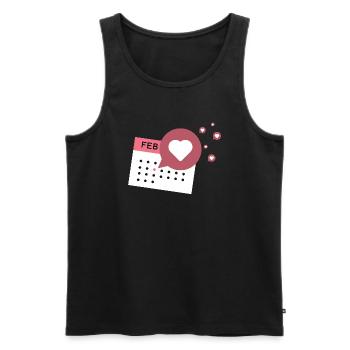 Symbol "Kalender Gefällt mir" - Männer Premium Bio Tank Top - Schwarz - Vorne - AI Model Male 178 light (178cm)