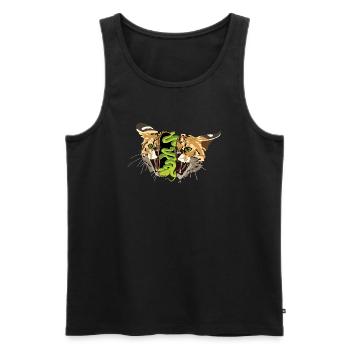 surrealer Wildkatzenkopf gefüllt mit Schlangen - Männer Premium Bio Tank Top - Schwarz - Vorne - AI Model Male 178 light (178cm)