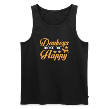Donkeys Make Me Happy - Männer Premium Bio Tank Top - Schwarz - Vorne - AI Model Male 178 light (178cm)