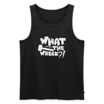 What The Wreck - Funny Demolition Site Demolition - Männer Premium Bio Tank Top - Schwarz - Vorne - AI Model Male 178 light (178cm)