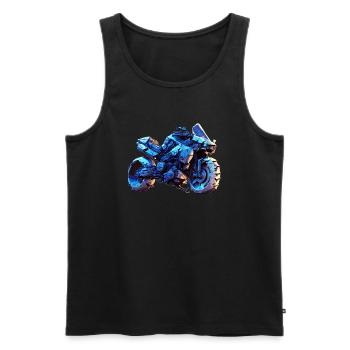 Motorrad im coolen Sci-Fi Look der Zukunft - Männer Premium Bio Tank Top - Schwarz - Vorne - AI Model Male 178 light (178cm)