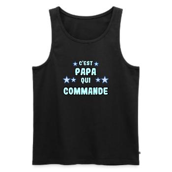 C'est papa qui commande - Débardeur bio Premium Homme - noir - Devant - AI Model Male 178 light (178cm)