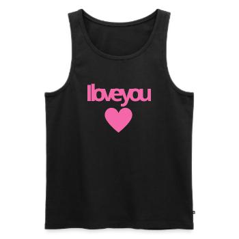 i love you mom - Débardeur bio Premium Homme - noir - Devant - Michal (187cm)