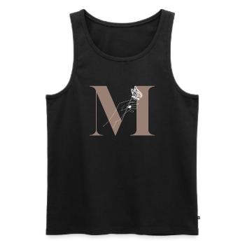 letter m magic butterfly - Men's Premium Organic Tank Top - black - Front - AI Model Male 178 light (178cm)