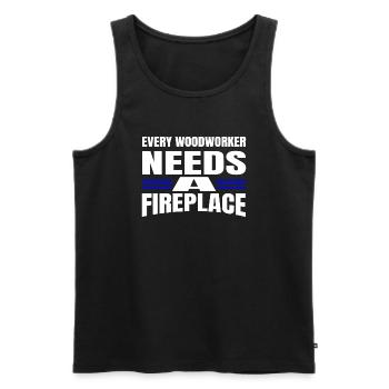 badge apprenti un charpentiers prière t-shirts - Débardeur bio Premium Homme - noir - Devant - Michal (187cm)