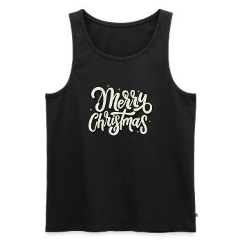 Merry Christmas Logo - Men's Premium Organic Tank Top - black - Front - Michal (187cm)