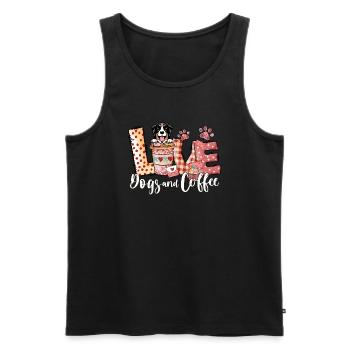 Bernese Collie Dog Coffee Lover Dog Mom Valentines - Men's Premium Organic Tank Top - black - Front - Michal (187cm)