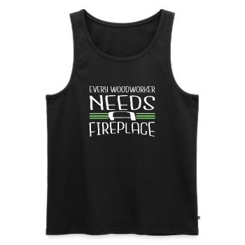 bday cool logging lumberjackwoodworking mason - Men's Premium Organic Tank Top - black - Front - Michal (187cm)