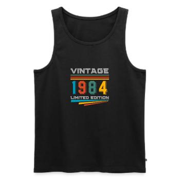 Vintage 1984 limited edition - Men's Premium Organic Tank Top - black - Front - Michal (187cm)