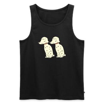 dalmatiner doppelt - Männer Premium Bio Tank Top - Schwarz - Vorne - AI Model Male 178 light (178cm)