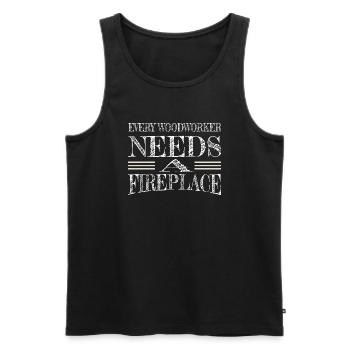 Mason A Carpenters Prayer Tshirts Tools - Men's Premium Organic Tank Top - black - Front - Michal (187cm)
