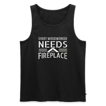 funny carpenter quotes chainsaw carpenter lumber - Men's Premium Organic Tank Top - black - Front - AI Model Male 178 light (178cm)
